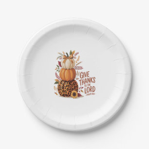 Give Thanks to the Lord,fall Pumpkin Paper Plates