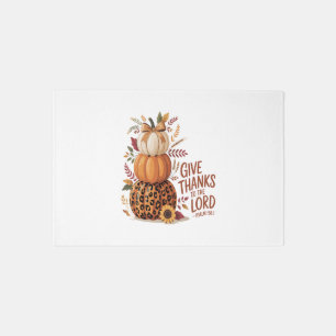 Give Thanks to the Lord,fall Pumpkin Rug