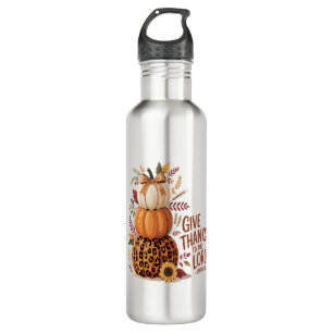 Give Thanks to the Lord,fall Pumpkin Stainless Steel Water Bottle