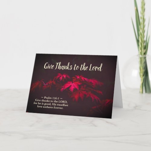 Give Thanks to the Lord Inspiration Bible Verse Card