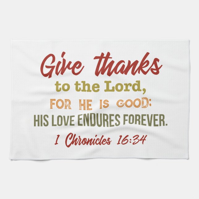 Give thanks to the Lord Kitchen Dish Towels (Horizontal)