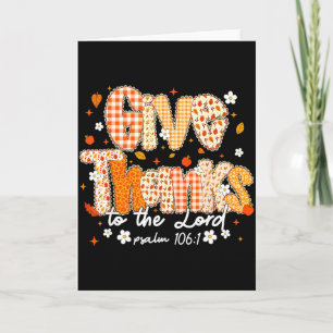 Give Thanks To The Lord Lace Christian Fall Autumn Card