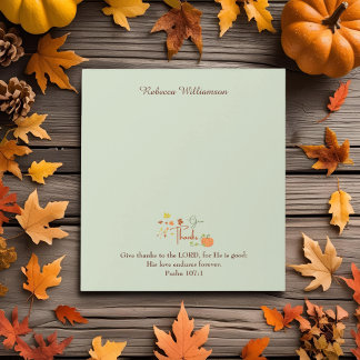 Give Thanks to the LORD | Personalized Christian Notepad