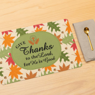 Give Thanks to the Lord Personalized Fall Placemat