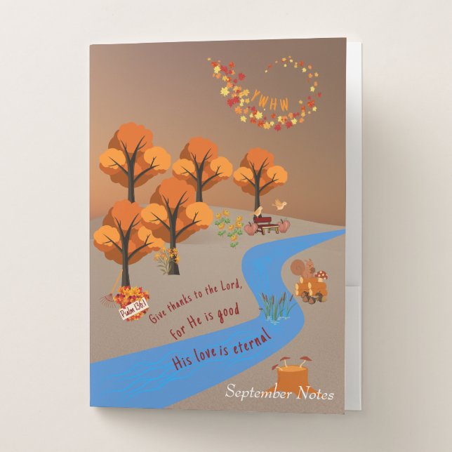 Give Thanks to the Lord Psalm 136:1 Scripture Pocket Folder (Front)
