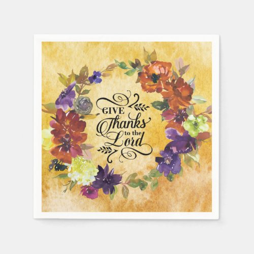 Give Thanks to the Lord Thanksgiving Napkins