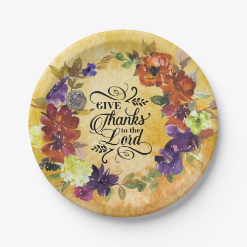 Give Thanks to the Lord Thanksgiving Paper Plates