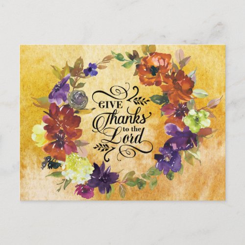 Give Thanks to the Lord Thanksgiving Postcard