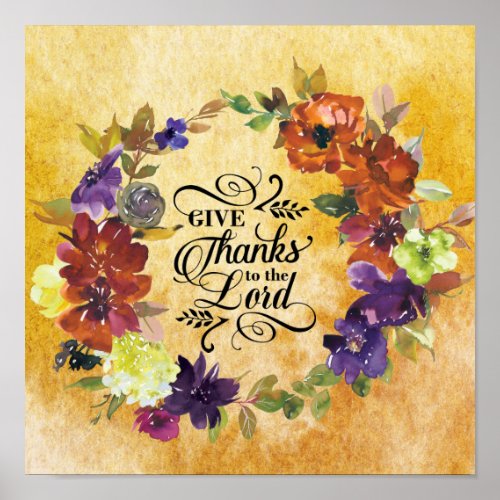 Give Thanks to the Lord Thanksgiving Poster