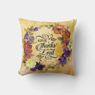 Give Thanks to the Lord, Thanksgiving Throw Pillow