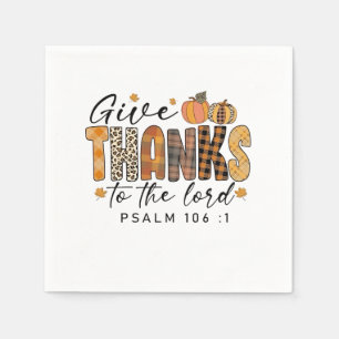 Give Thanks To The Lord Thanksgiving Turkey Napkins