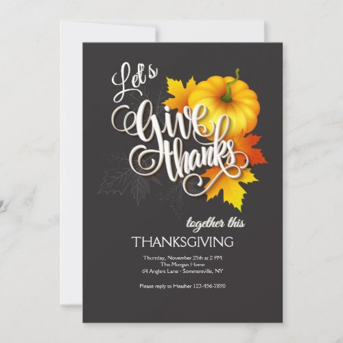Give Thanks Together Thanksgiving Invitation