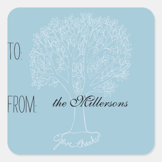 Give Thanks Tree Gift Tag (Front)