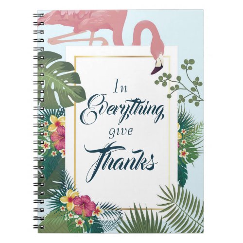 Give Thanks Tropical Leaves Notebook