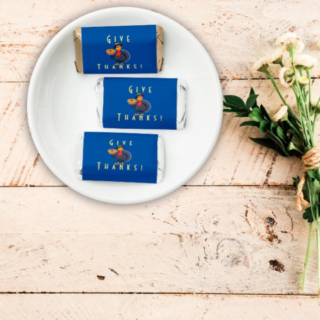 Give Thanks  turkey pie blue Hershey's Miniatures (Creator Uploaded)