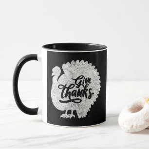 Give Thanks Turkey Thanksgiving Vintage Mug