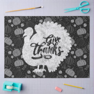 Give Thanks Turkey Thanksgiving Vintage Tissue Paper