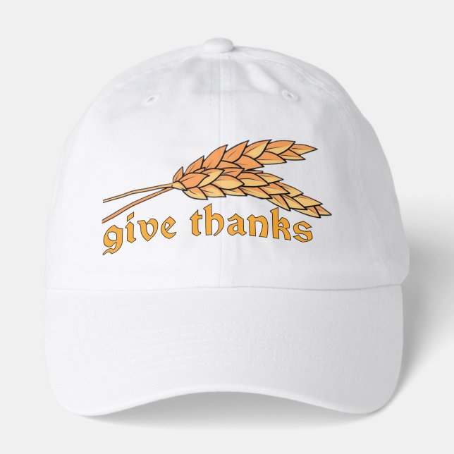Give thanks wheat stalks  hat (Front)