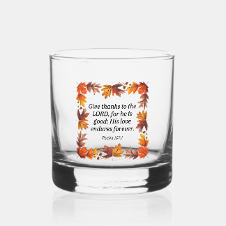Give Thanks Whiskey Glass