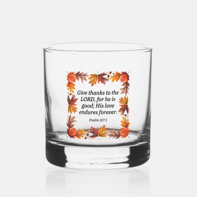 Give Thanks Whiskey Glass (Front)