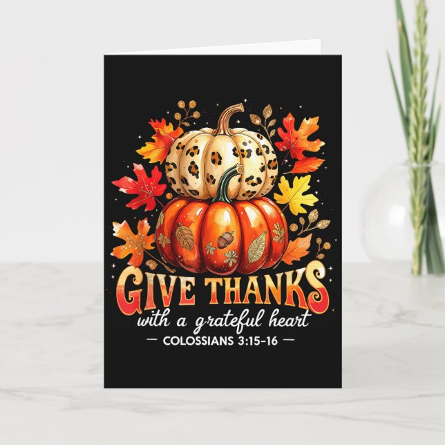 Give Thanks With A Grateful Heart Bible Verse Pump Card (Front)
