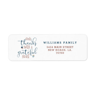 Give Thanks With a Grateful Heart Label