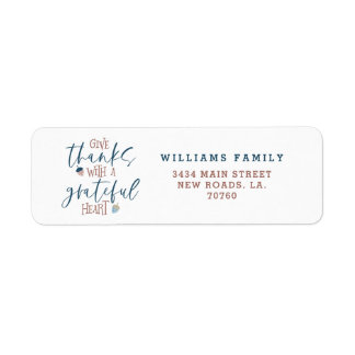 Give Thanks With a Grateful Heart Label