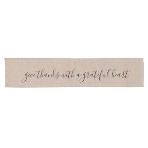 Give thanks with a grateful heart Thanksgiving Short Table Runner