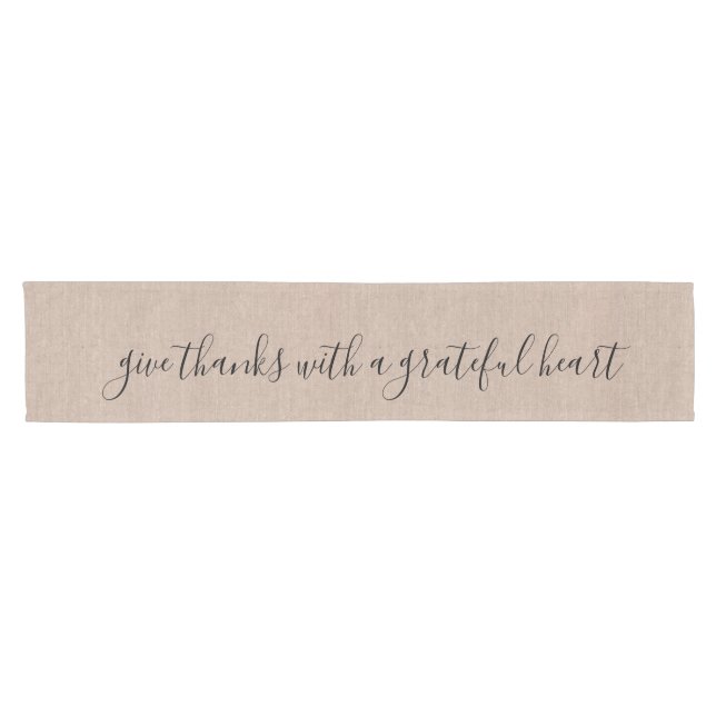Give thanks with a grateful heart Thanksgiving  Short Table Runner (Horizontal)