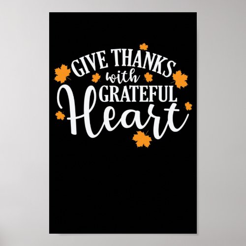 Give Thanks with Grateful Heart USA Feiertag Poster