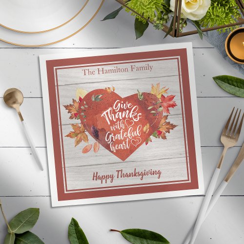Give Thanks With Grateful Thanksgiving Napkins