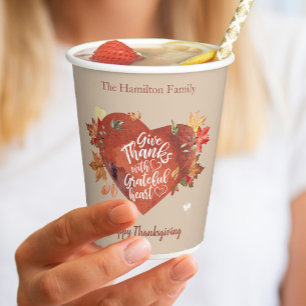 Give Thanks With Grateful Thanksgiving  Paper Cups