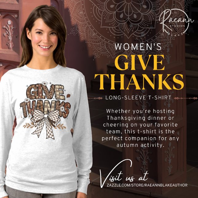 "Give Thanks" Women's Long-sleeve T-Shirt (Creator Uploaded)