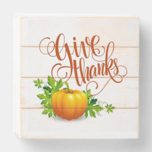 Give Thanks Wooden Box Sign