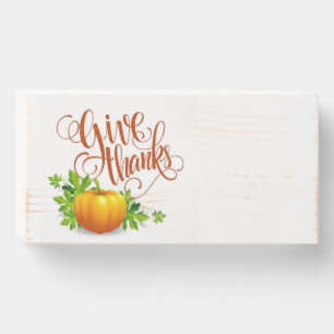 Give Thanks Wooden Box Sign