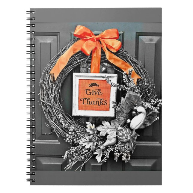 Give Thanks Wreath Notebook (Front)