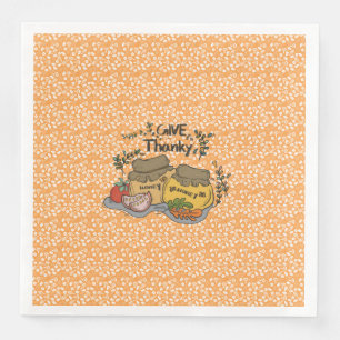 "Give Thanky'" Turkey and Harvest Paper Dinner Napkins