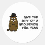 Give the gift of a Groundhog this year Classic Round Sticker