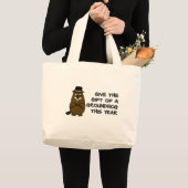 Give the gift of a Groundhog this year Large Tote Bag (Front (Product))