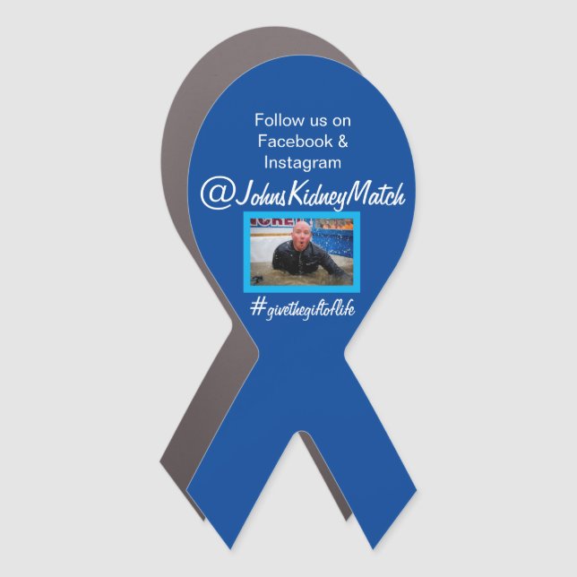 Give the Gift of Life Ribbon Car Magnet (Front)