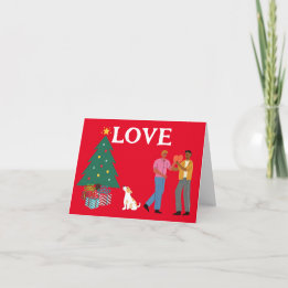 GIVE THE GIFT OF LOVE MR AND MR CHRISTMAS CARD