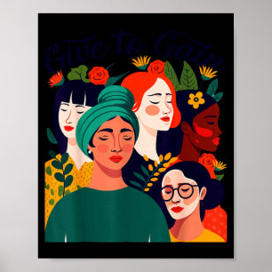 Give to gain international women's day 2026 flower poster