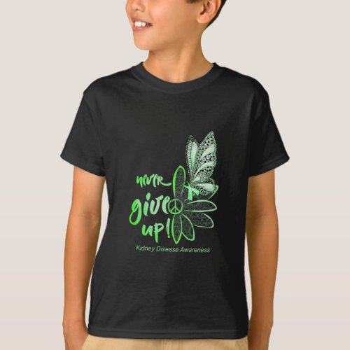 Give Up Butterfly Kidney Disease Awareness Gift   T_Shirt