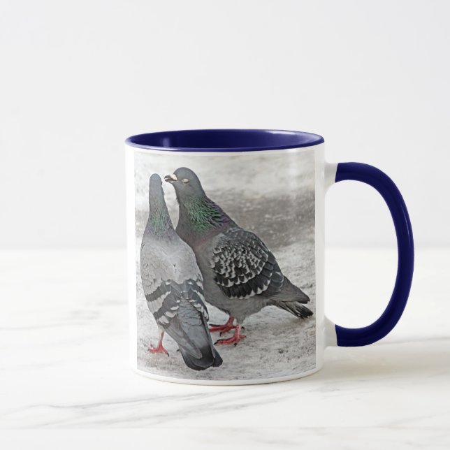 Give Us A Kiss Pigeon Gift Mug (Right)