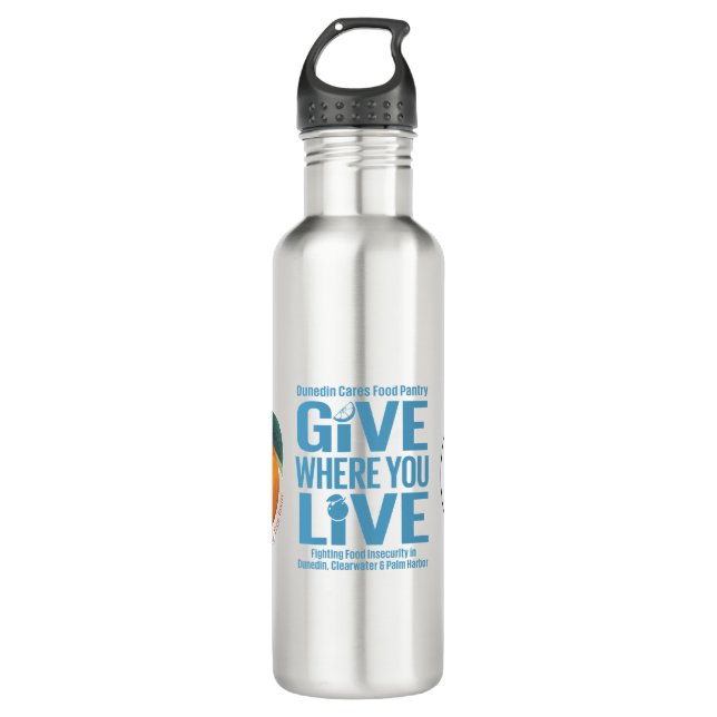 Give Where You Live Stainless Steel Water Bottle (Front)
