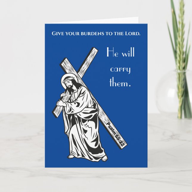 Give Your Burdens to the Lord Bible Verse Card (Front)