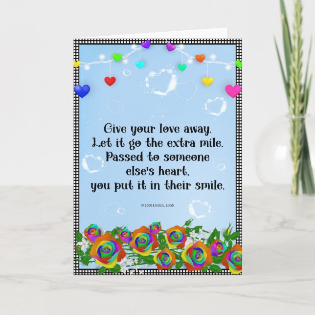 Give your love away greeting card (Front)