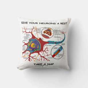 Give Your Neurons A Rest Take A Nap Neuron Synapse Throw Pillow