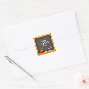 Give Your Teacher a Happy Valentine's Day! Square Sticker