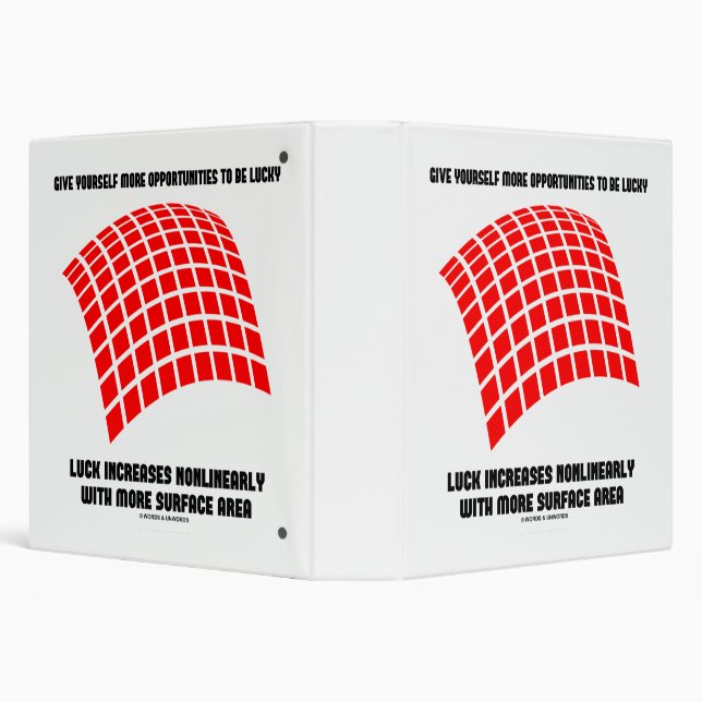 Give Yourself Opportunities Luck Surface Area Math 3 Ring Binder (Background)